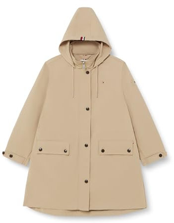 Tommy Hilfiger Parka Mujer Impermeable, Beige (Beige), 46