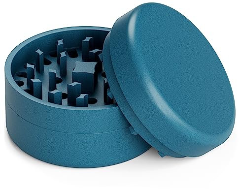 Keramik Grinder Crusher Haftfrei | 3-teilig | Nano Keramik beschichtete Kräutermühle mit messerscharfen Mahlwerk | Ø 62 mm | inkl. Pollenschaber, Pinsel und Mundstück (Grün)