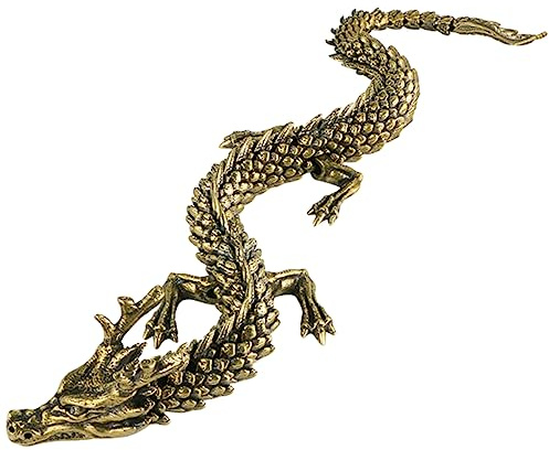 Levemolo Kupferne 3D-drachenskulptur mit Beweglichen Teilen Dekorative Drachenfigur für Schreibtisch und Wohndekoration Filigrane Verarbeitung Segenssymbol für Zuhause
