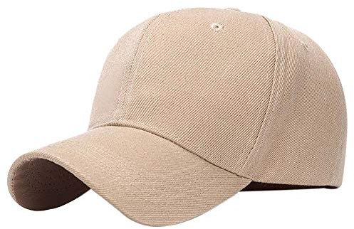 Kangqifen Herren Damen Einfache Einfarbiger Baseball Caps Kappe Mütze mit Klettverschluss Mehrfarbige Optionen Khaki