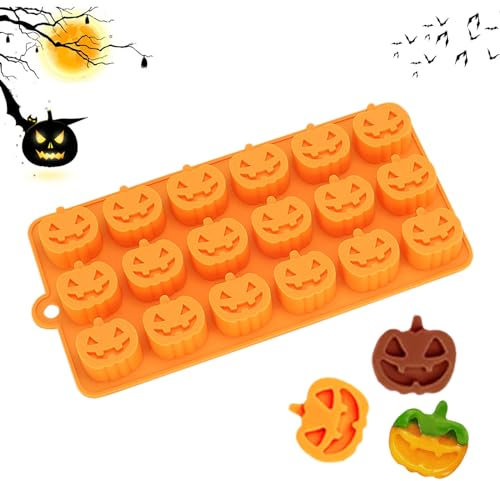 Halloween Silicone Moulds,Chocolate Mould Silicone Pumpkin Shape Molds DIY Baking Mould 3D Chocolate Candy Moulds Ice Cube Moulds for Thanksgiving Day Halloween Party Autumn Harvest Theme