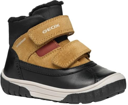 Geox B OMAR Boy WPF C Ankle Boot, Black/Curry, 25 EU