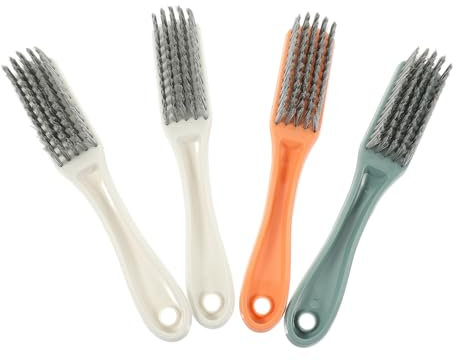 GLEAVI 4pcs Long-handled Cleaning Brushes for Laundry Shoes Nails Durable Handle Multi-purpose Cleaning Tool for Home Use Random Color