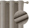 Joydeco 100% Blackout Linen Curtains Bedroom, Thermal Insulated Burlap Eyelet Curtain & Drapes, Room Darkening Textured Curtains Black Out for Living Room 2 Panels（Line，W 55 x L 94）