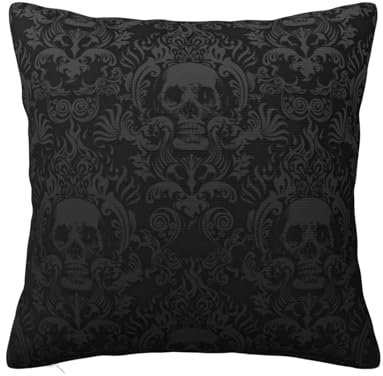 Kissenbezug mit Gothic-Totenkopf-Druck, quadratischer Kissenbezug, Heimdekoration, für Herren/Damen, Wohnzimmer, Schlafzimmer, Sofa, Stuhl, 45,7 x 45,7 cm