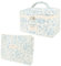 Bvdfk Sac à Maquillage matelassé - 2 Sacs de Maquillage en Coton Floral à 2 Sacs avec Une Poche cosmétique Jolly House Blue Coquette House pour Les Toilettes et Les Accessoires de Maquillage
