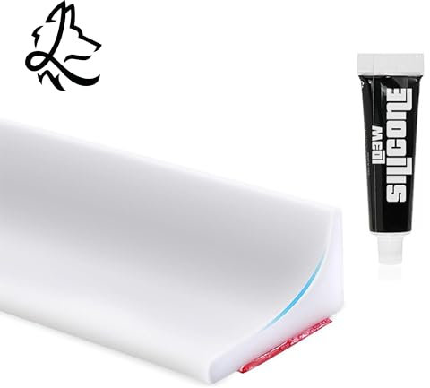 Shower Screen Seal for Glass Wall - Door & Bottom Seal, White, 3 Metres