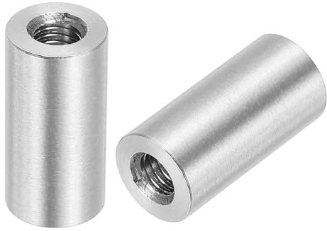 QUARKZMAN 10 Stück M5 Runde Verbindungsmuttern, 304 Edelstahl Kupplungsmutter 20mm/0,8 Länge Hülse Stange Stiftmutter für Halterung, M5x20x10mm