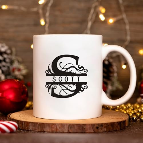 zouwii Taza Con Nombre Personalizado, Taza Con Nombre Personalizado, Taza Con Monograma, Taza Con Nombre Personalizado, Taza Inicial, Taza De Café Con Nombre Personalizado, Taza Para Amigo