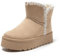 JOMIX Stivali Donna Invernali Bassi Stivaletti Ragazze Imbottiti con Pelliccia Sintetica Calde Comode da Neve MD9764-6 Beige, 39