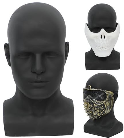 AMLUCKS Männlicher Mannequinkopf, professioneller PVC-Puppenkopf für Perücken, Hüte, Kopfhörer, Masken, Sonnenbrillen, Schals, Schmuckständer (schwarz)