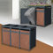 ML-Design Mülltonnenbox 3er mit Pflanzdach für 3 Tonnen, 240L, 200x80x124 cm, Rost-Optik, Stahl, wetterfest, Abschließbare Mülltonnenverkleidung mit Tür, Müllbox Mülltonnecontainer Mülltonnenabdeckung
