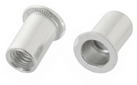 Nietmuttern mit Flachkopf M6 x 14.0 mm, Aluminium Blindnietmuttern - 25 Stück.