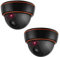 ERWEY Cámara falsa con objetivo, videovigilancia, seguridad de mercancías, cámara falsa con luz LED roja para pared y techo, juego de 2, color negro