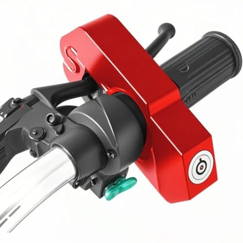 WODHMIEY Motorcycle Brake Lock, Aluminium Alloy Anti-Theft Front Brake Lock for Motorcycles, Electric Bikes, Scooters, and Models with Handlebar Diameter Less Than 1.5in/38mm, Compact & Portable, Red