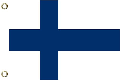 Finnland Flagge Fahne | 150 cm x 90 cm / 90 x 150 cm | Wetterfest & Langlebig | Polyester mit zwei Ösen