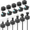 Cable Clips Cord Holder, 16 Pack Self Adhesive Cable Holder, Under Desk Cable Tidy Management Keeper Cable Organizer for Home Office Desk Phone Car Wall Desktop Nightstand - Black
