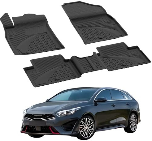 Sahler Fußmatten Automatten kompatibel mit Kia Ceed HB/SW 2018-2024 | 4.5D Premium TPE Gummi Antirutsch Gummimatten Wasserdicht Car Auto Matte Schwarz