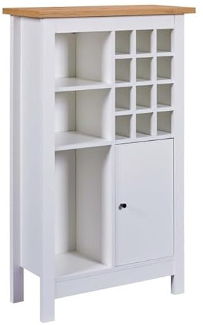 Paris Prix Buffet avec Range-Bouteilles Nichole 124cm Blanc