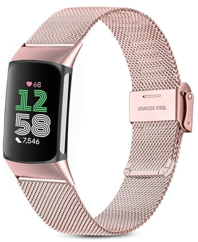 Issinlky Metallarmband für Charge 6/ Charge 5 Armband, Edelstahlarmband für Charge 6/ Charge 5 Damen Herren