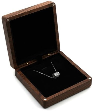 RQPYQF Scatola per Collane in Legno, Scatola Regalo per Collane Porta Gioie di Legno Retro Scatola Portagioie per Anniversario, Compleanno, San Valentino SNH04 (Style#01)