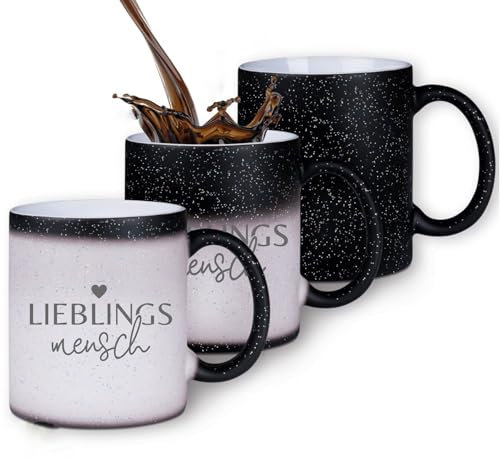 Zaubertasse Lieblingsmensch - Farbwechseltasse mit Glitzerpartikeln - perfektes Geschenk