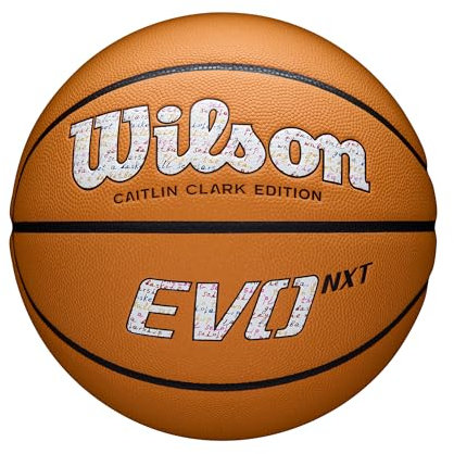 Wilson Caitlin Clark EVO NXT 3951 Spiel-Basketball, Orange, Größe 17,8–74,9 cm