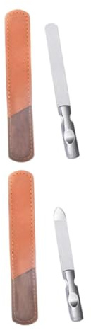 CANIGHT 2 Sets Stainless Steel Nail Files Double Sided Board for Natural Fake Nails Buffers Set for Home Salon Use
