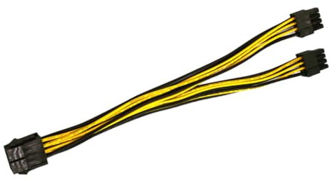 UKCOCO Dual Pin Gpu Stromkabel Verlängerungskabel Schwarz Buchse Zu Port Pcie Grafikkarten Netzteil Adapter Für Mining Und Gaming