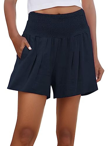 Pantaloncini Da Donna Casual Estivi Da Corsa Da Salotto Comodi a Vita Alta Sportivi Con Tasche Pantaloncini Running Donna Salopette Donna Jeans Pantaloni Di Pelle Donna Corti Abbigliamento Donna 3XL