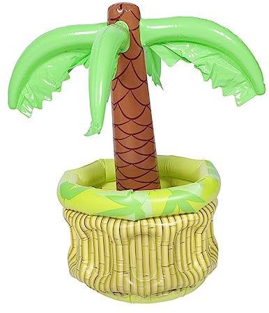Happyyami Inflatable Palm Tree Ice Bucket Cooler for Beach Gatherings and Fun Material Holds and Beverages Easy to Inflate