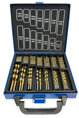 CAVATINY 99-teilig Metallbohrer Set Metallbohrersortiment HSS geschliffen,Split Point Handbohrmaschine Spiralbohrer Bohrersets Profi-Steinbohrersatz,Bohren in Edelstahl/Stahl/Holz/Gusseisen/Aluminium