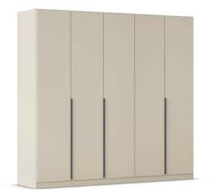 Rauch Möbel Alabama, Kleiderschrank, Farbe Beige, Breite 226 cm | Schrank, 5-türig, Zubehör Basic, für Schlafzimmer, Kinderzimmer, Garderobe, Flur