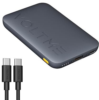 VOLTME Hypercore Power Bank 10.000 mAh, Caricabatterie Portatile Powerbank Batteria Esterna Ricarica Rapida in Blu USB C Input & Output per iphone 16/15/14/13/12 / Samsung/Huawei/iPad Pro, etc.