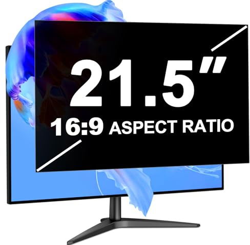 LUSA DESIGN 21,5 Zoll Monitor Blickschutzfilter für 16:9 Seitenverhältnis | Blendfrei Blaulichtfilter Computer Privacy Screen 21.5 Sichtschutzfolie, Abnehmbarer Blickschutzfolie Sichtschutzfilter