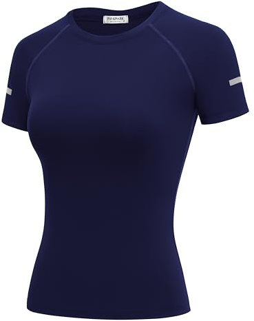 PINSPARK Sportshirt Damen Kurzarm Funktionsshirt Leicht Atmungsaktiv | Leichtes,Rundhals Laufshir,Bequem für ein Angenehmes Tragegefühl,Ideal für Yoga,Fitness,Laufen,Gym