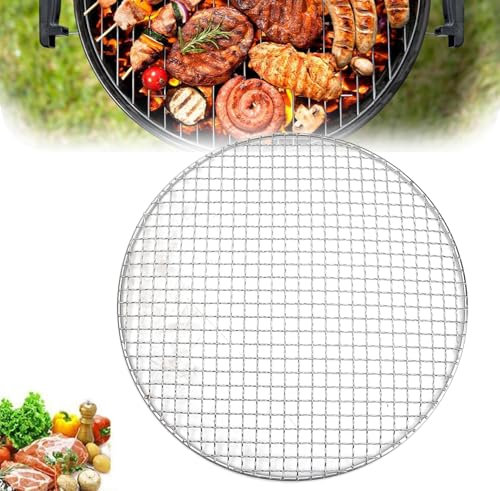 Grille de cuisson ronde en acier inoxydable de 55 cm - Pour brasero - Répartition de la chaleur et nettoyage facile - Pour camping, jardin, pique-nique, uniforme