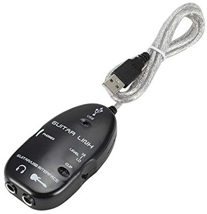 Jeffergarden USB -Gitarren -Link -Kabel -Adapter für PC -Computer -Stereo -Kopfhörer -Ausgabe Aktiver Monitor -Lautsprecher Zur Überwachung (BLACK)