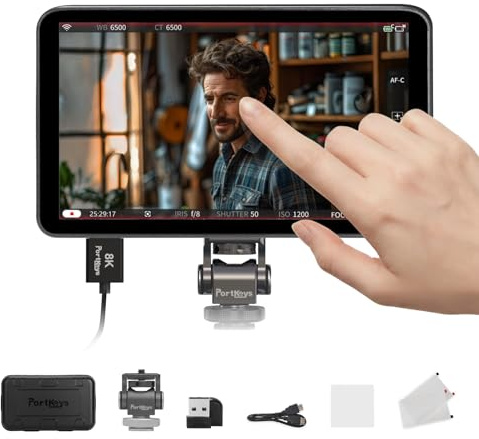 Portkeys LH7P Moniteur Caméra Tactile 7 1000 nits Full HD 1920x1080 Contrôle sans Fil S0NY & Blackmagic HDMI 4K Entrée/Sortie Sortie 3D LUT Output