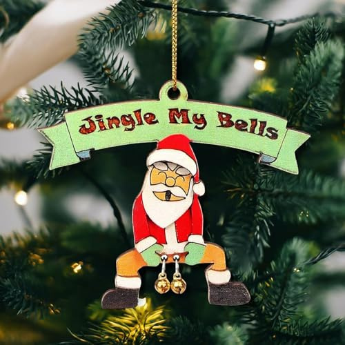 Christmas Decorations Funny Gifts Christmas Naughty Santa Ornamen Prank Gift Novelty Gifts for Women Men Personalization Xmas Tree Decoration For Party, Car,Indoor Home Accessories
