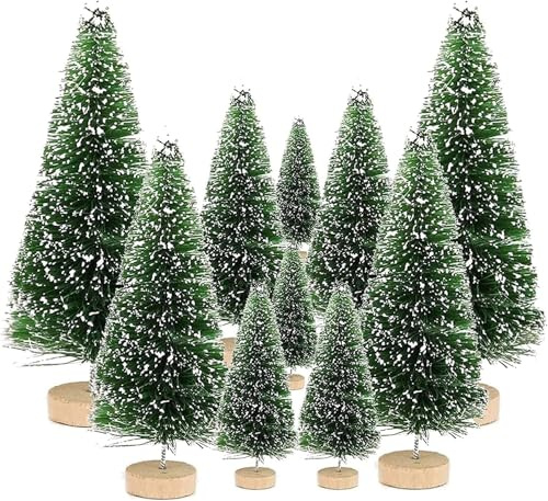 10 Stück Mini Weihnachts Baum,Christmasbaum Mini Grün,Weihnachts Baum klein,Künstlich Miniatur Weihnachtsbaum,Weihnachtsbaum Mini Künstlich,für Tischdeko Basteln Schaufenster DIY deko