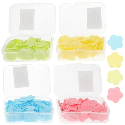 SHERCHPRY 10pcs Convenient Hand Washing Tablets Mini Portable Travel Soap Paper Sheets Disposable Outdoor Soap Paper for Boy Girl's Hygiene for Travel Toiletries and Hand Needs Random Color