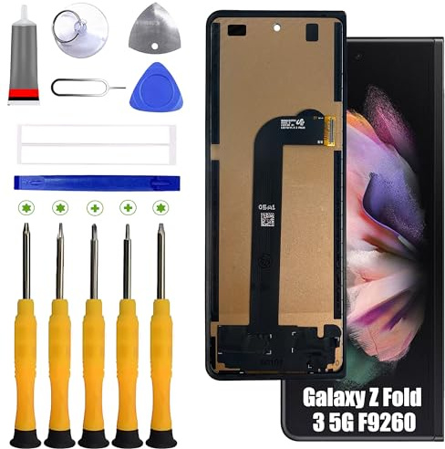 BOVDRO Compatible con Samsung Galaxy Z Fold 3 5G F9260 TFT Display piezas de repuesto (sin función de huellas dactilares) para pantalla táctil LCD de 6,2 pulgadas, incluye kit de reparación