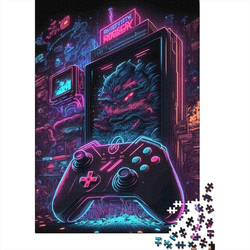 Game Controller Monster Neon 1000 Piece Jigsaw Puzzle For Adults Gift