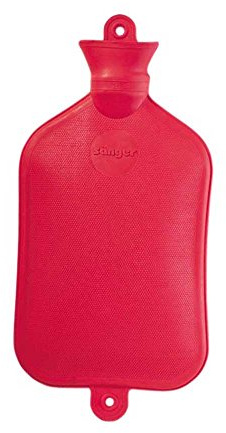 Sänger Wärmflasche Naturgummi Wärmeflasche Bettflasche Wärmekissen, 2 Liter, rot