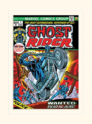 Marvel Comics Ghost Rider 'Wollte Dead and Alive' montiert Drucken, 30 x 40 cm