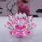Bouquet de fleurs de lotus en cristal - Grande taille - Artisanat - Décoration pour la maison - De toutes les couleurs - Cadeau pour un anniversaire, un mariage, Verre cristal, rose