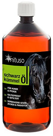 mituso Schwarzkümmelöl für Tiere, kaltgepresst & 100% rein, 1000 g