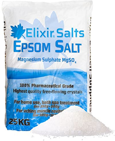 Elixir Gardens Epsom Salt (Pharmaceutical Grade) | Various Qty Available (from 300g - 25kg) | Supplied in Bag (25kg)