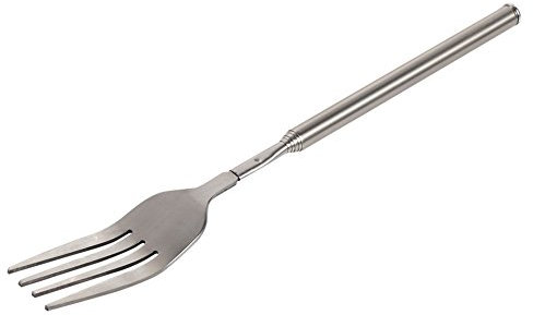 Tenedor Extensible, Haofy Tenedor Cubiertos Telescópico de Acero Inoxidable con Mango Largo y Extensible, para Barbacoas Cenas Frutas Verduras Postre Salchichas Perritos Calientes